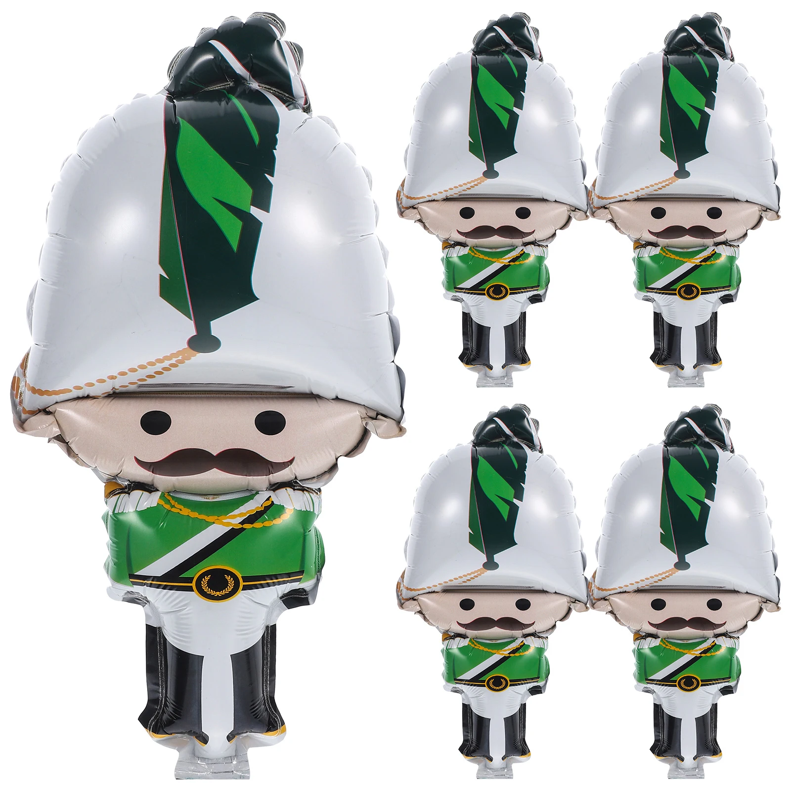 

5 Pcs Air Nutcracker Soldier Balloon Father Balloons Mubarak Aluminum Film Christmas