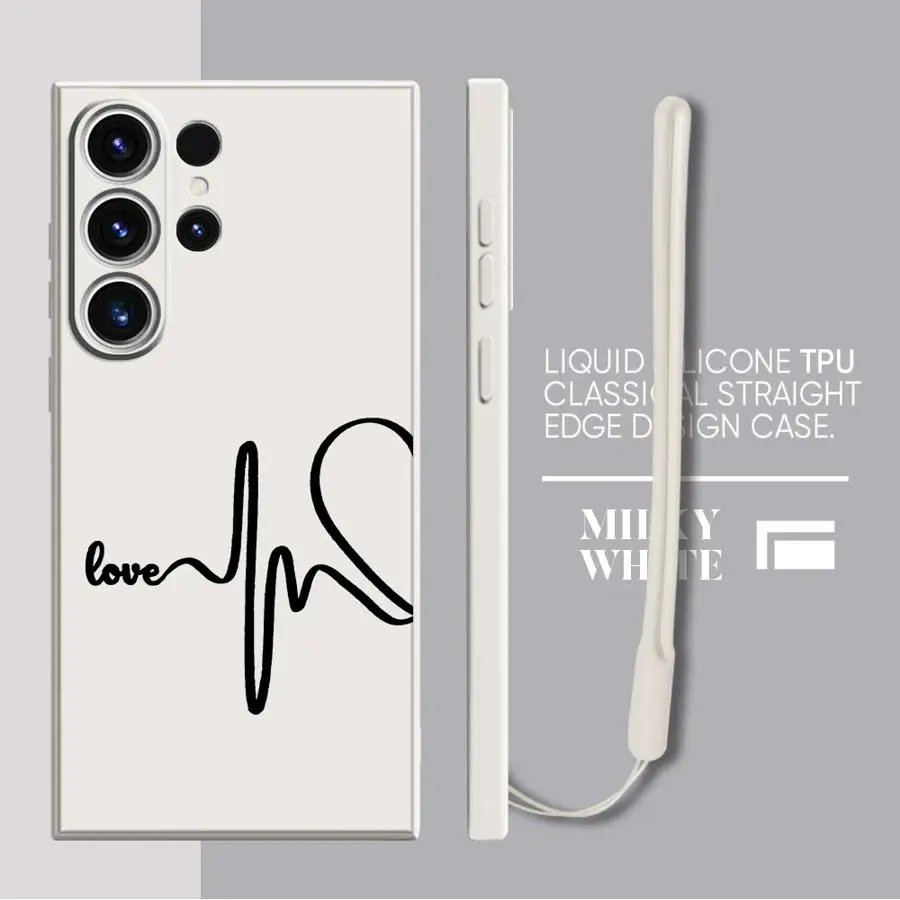 حافظة لهاتف سامسونج جالاكسي S20 S24 FE S22 Ultra Note 20 10 Ultra S25 Edge S21 Plus S23 خطوط الأزواج الحب