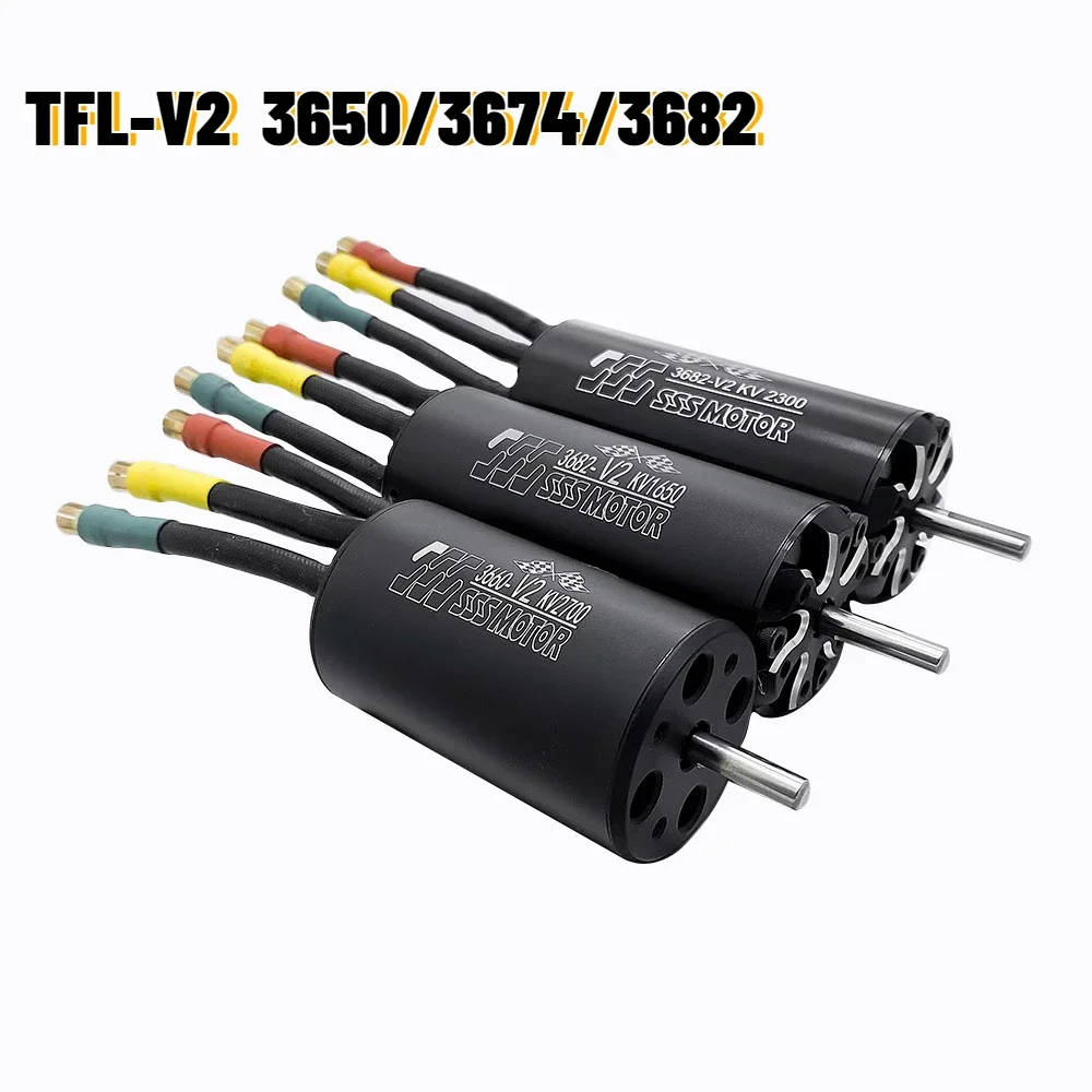 3650-KV2700,3674-KV2075,3682-KV1650/2300,TFL-V2,Water-cooled Brushless Motor 4-pole Inner Rotor for RC Model Car Ship Aircraft