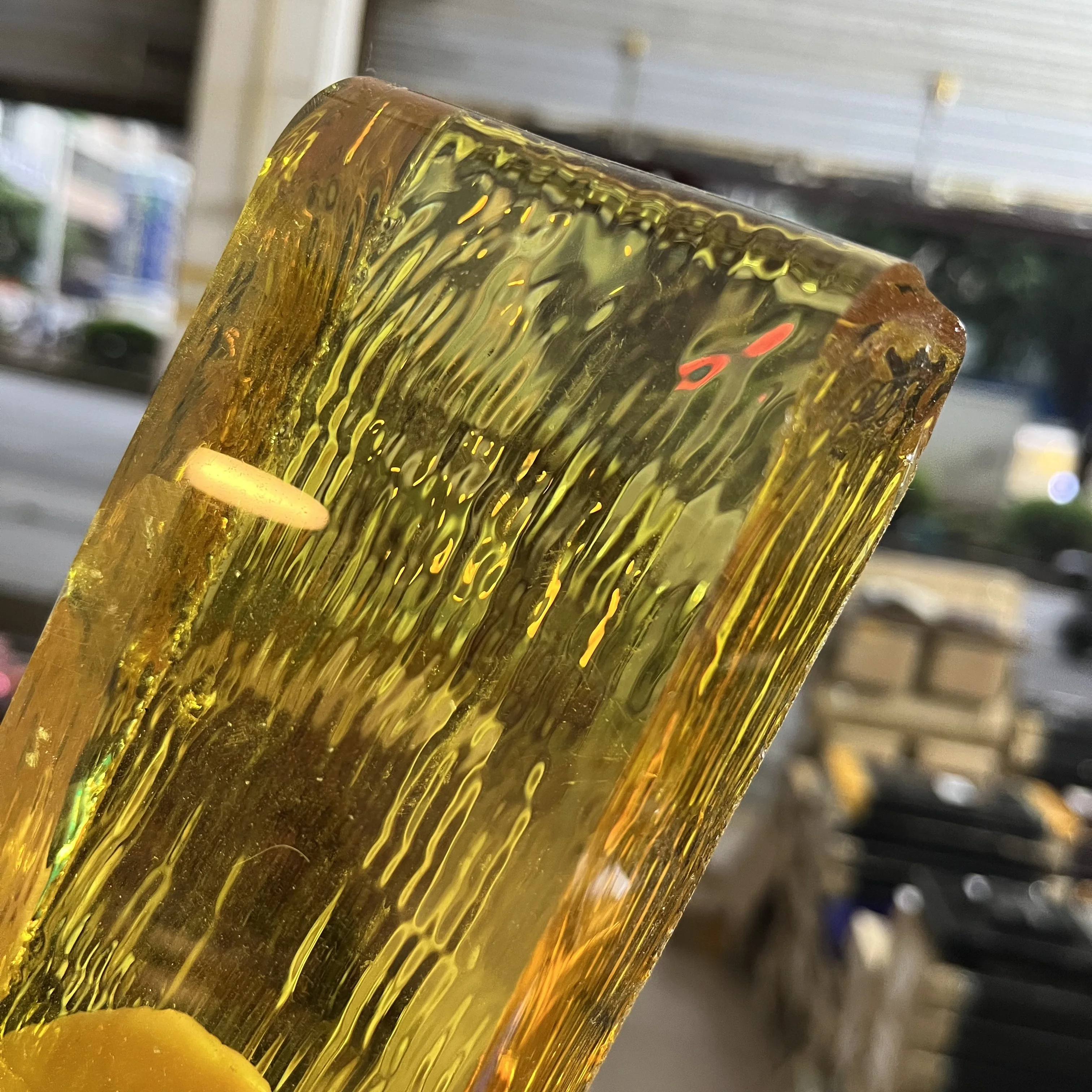 

1 кг/лот необрезанный желтый хрустальный стеклянный грубый блок для изготовления поделок