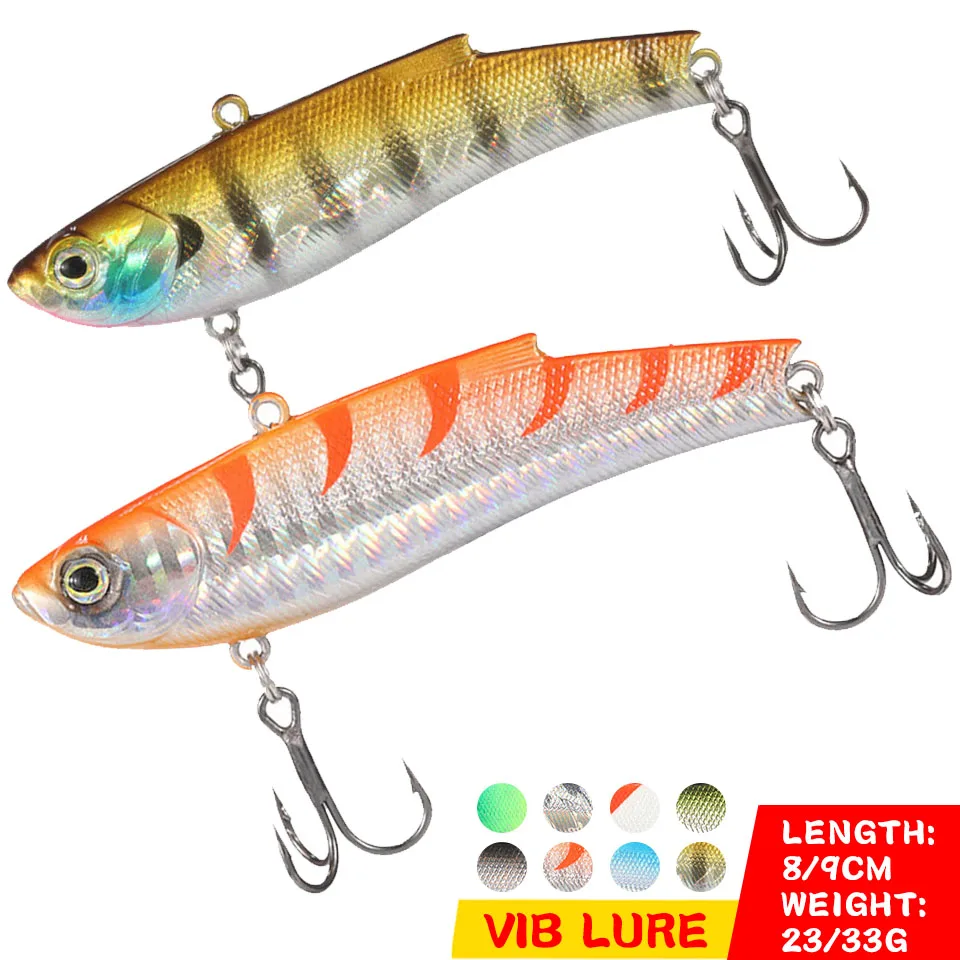 1PCS 8CM/23G 9CM/33G VIB Fishing Lure Artificial Metal Hard Bait Vibration Wobblers Bass Trout Pesca Outdoor Fishing Accessories