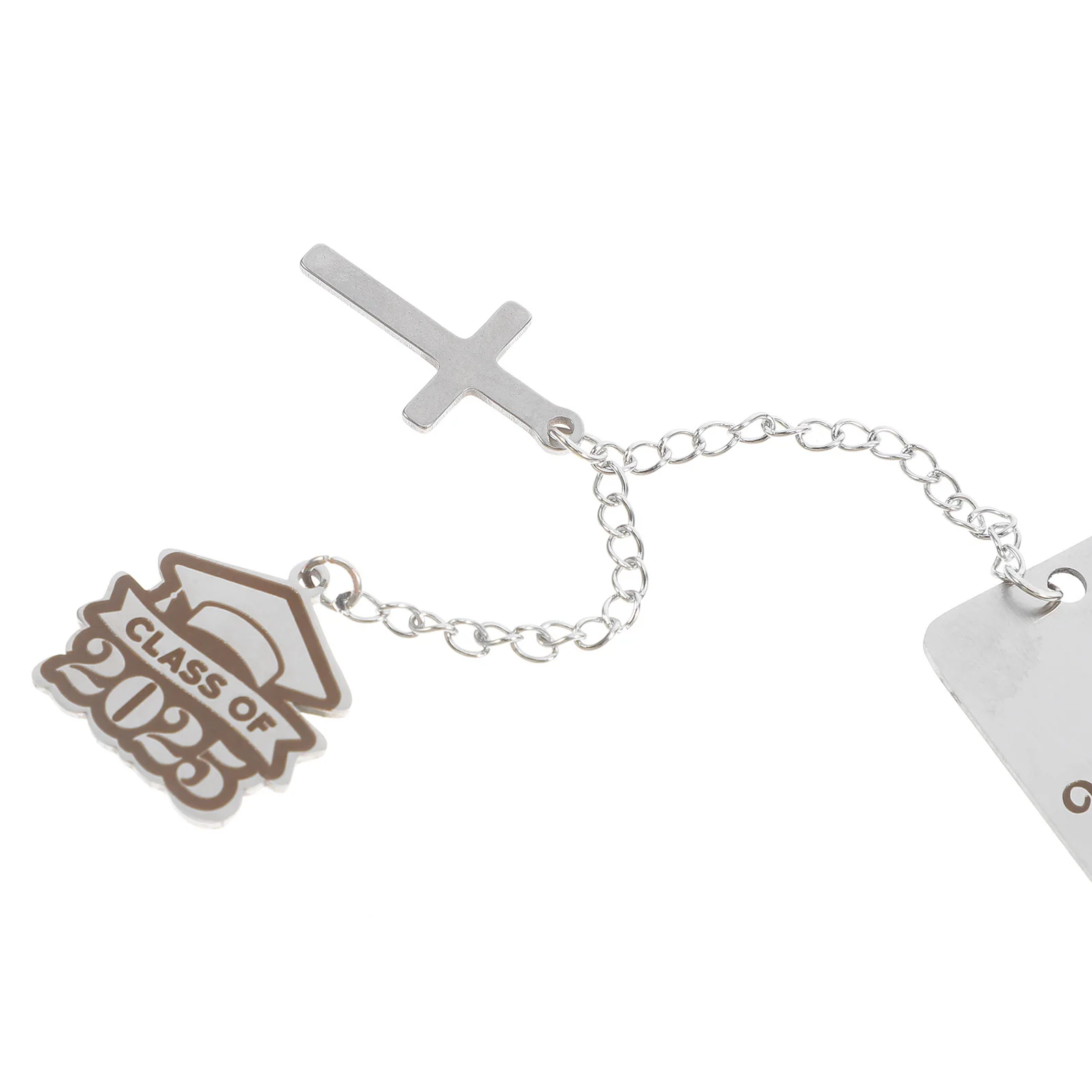 Stainless Steel Graduation Bookmarker Cross Cap Design Special Commemorative Value Reading Accessory Graduation Pendant
