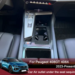 For Peugeot 408 GT 408 X 2023-2025 Car Internal Decorate Sticker Stainless Steel Car Gear Panel Frame Sequins Auto Accessories