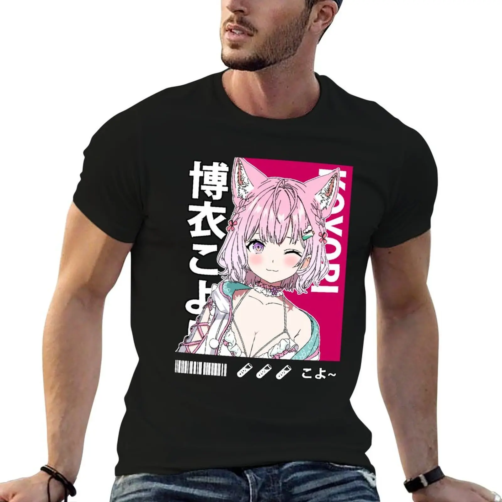 

Hakui Koyori Short Hair Wink T-Shirt t shirt for man cotton t shirt pack T-Shirt