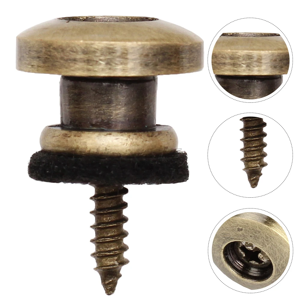

6pcs Electroplated Guitar Strap Lock Buttons Felt Iron Anti Strap Attachment For Acoustic Electric Bass Guitar Protector