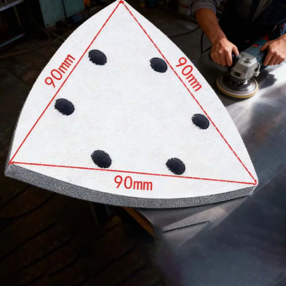 Bantalan Penyangga Busa 90x90mm Untuk Poles dan Pengamplasan dengan 6 Lubang, Aksesoris Spons Lembut