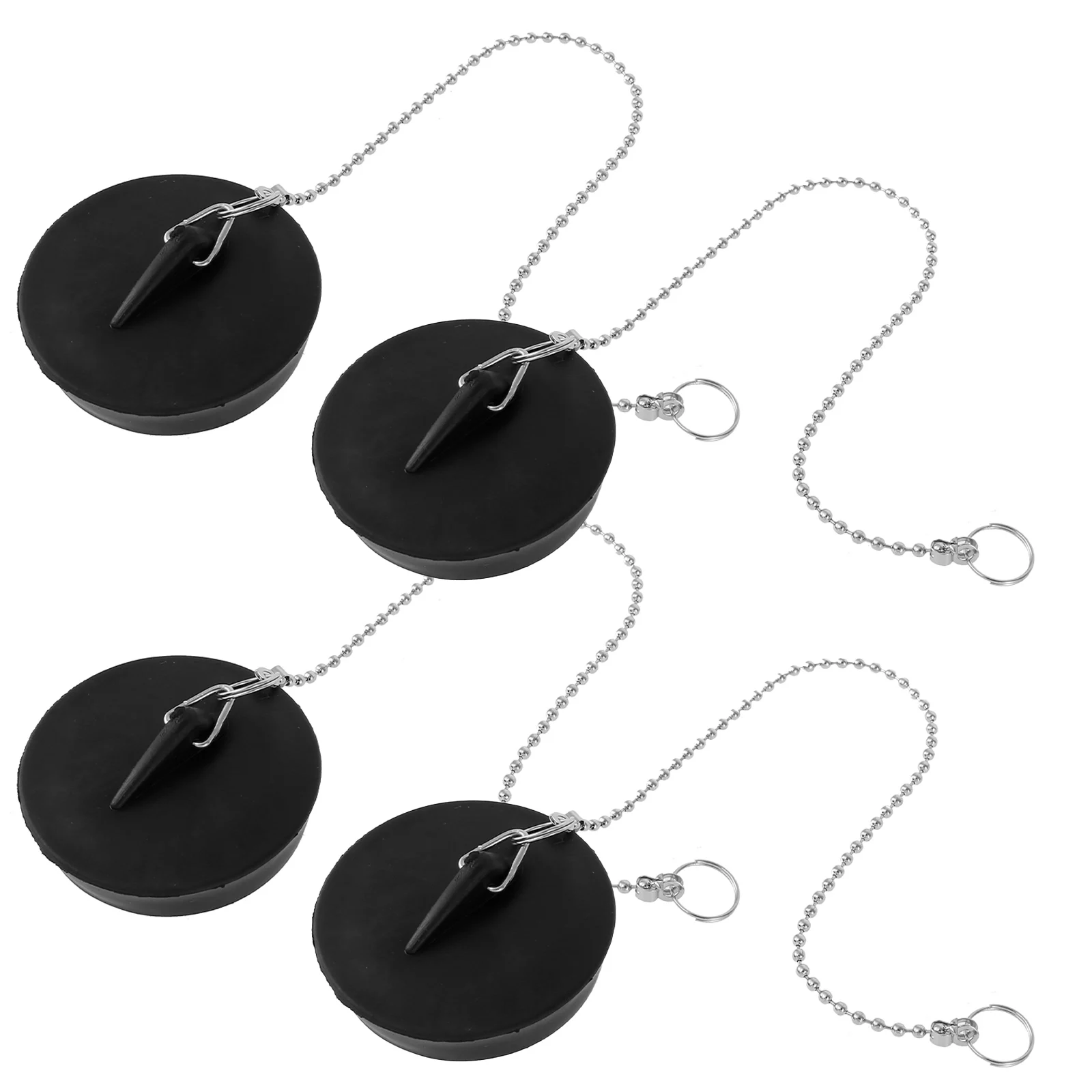 2/4/8 قطعة بالوعة التوصيل العالمي سدّادة الصرف مع سلسلة مستديرة مطرز المطاط حمام حوض قابس التصريف لملحقات المطبخ الحمام صالح #3