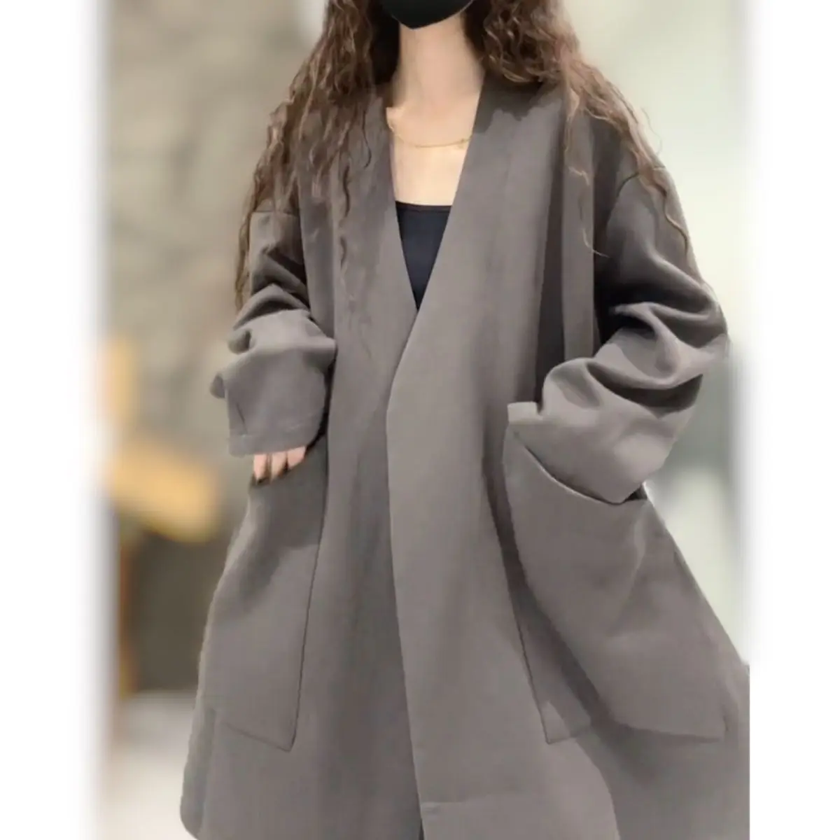 

Offer Coats Woman Leather Trench Coat Newly Released Letters Drying Gray-White Age Reducing Simplicity Printting Vinatge Utility