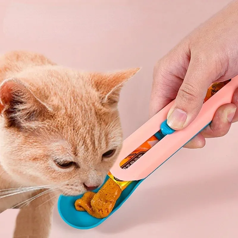 

Cat Feeder Cat Strip Squeeze Spoon Pet Liquid Snack Spoon Liquid Feeding Food Squeezer Without Residue Cat Feeder Pet Supplies