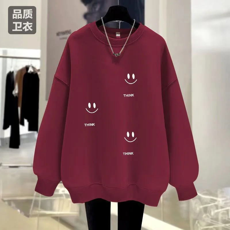 

Plus Size Fat Loose Long-sleeved Sweater Women 2025 Autumn And Winter New Fashion Fat Mother Joker Age-reducing Slim Cover Coat