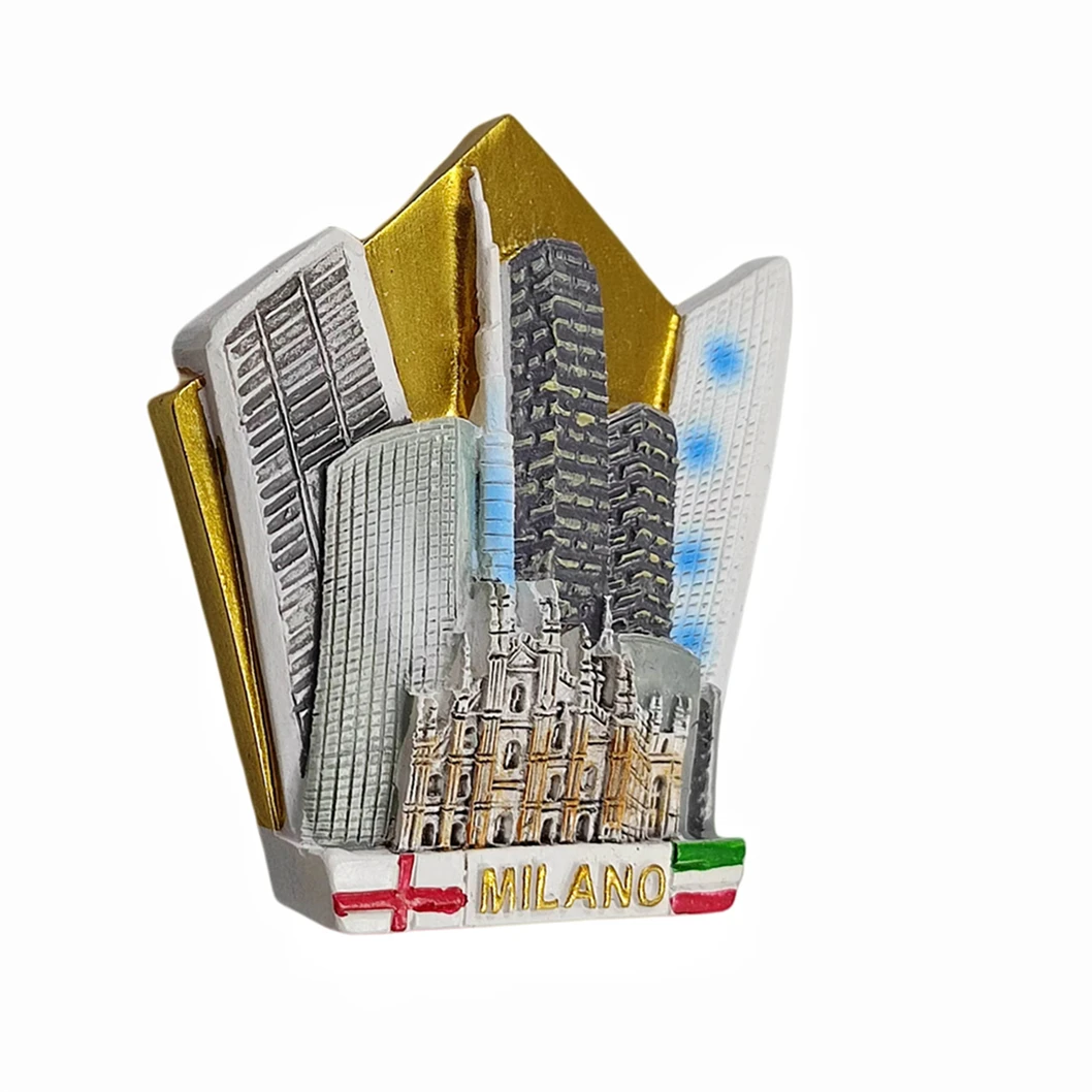 Milan Italy 3D Fridge Magnet Souvenir Gift,Resin Handmade Milano Refrigerator Magnet Home & Kitchen Decoration Collection