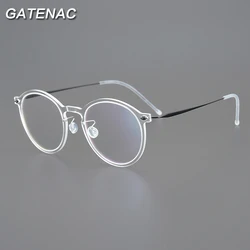 Gatenac Ultra Light Titanium Glasses Frame Men Transparent Eyeglasses Frame Women Denmark Luxury Brand Eyewear