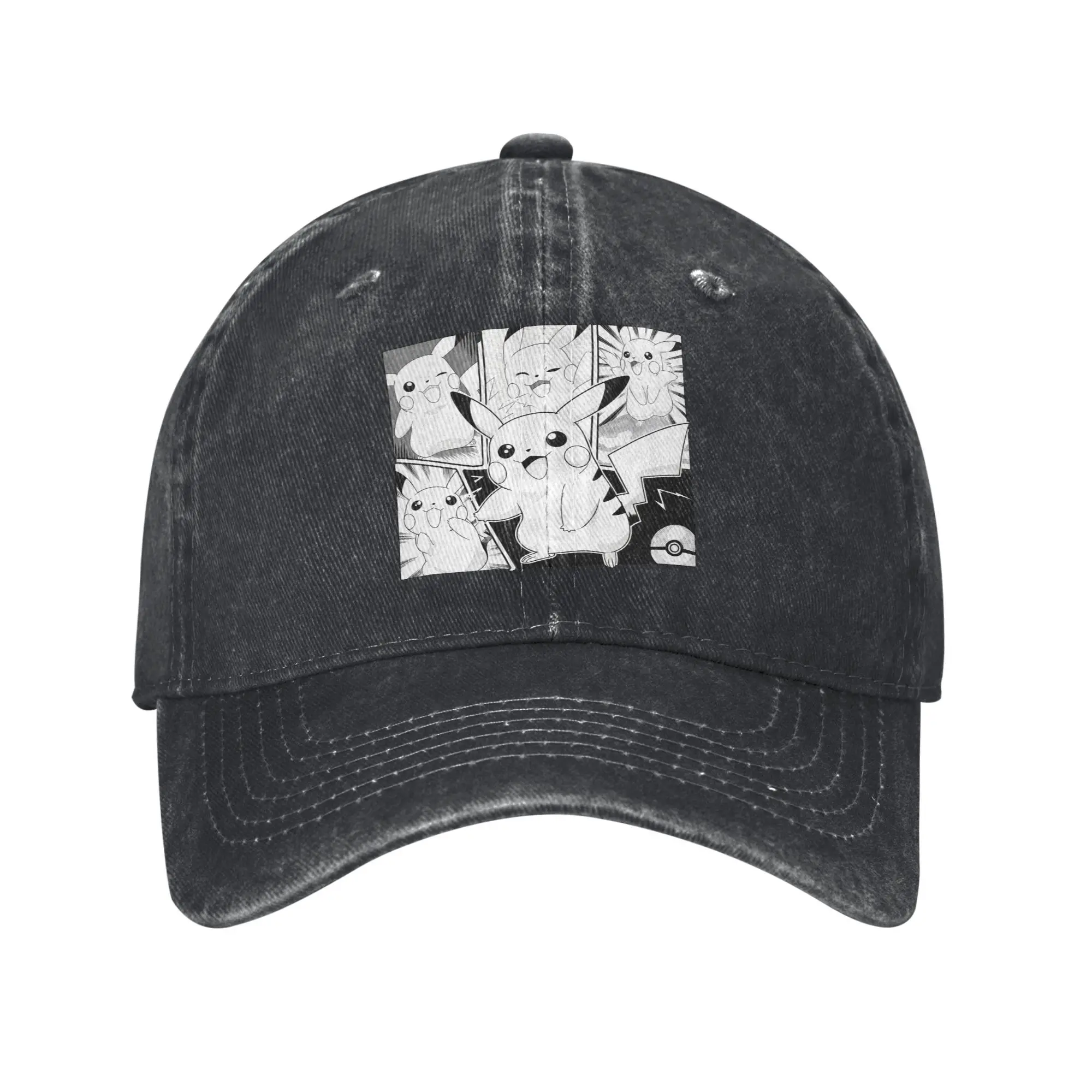 

Бейсбольная кепка с рисунком Пикачу в стиле аниме, повседневная хлопковая кепка от солнца, унисекс, для активного отдыха, регулируемая кепка, шляпа
