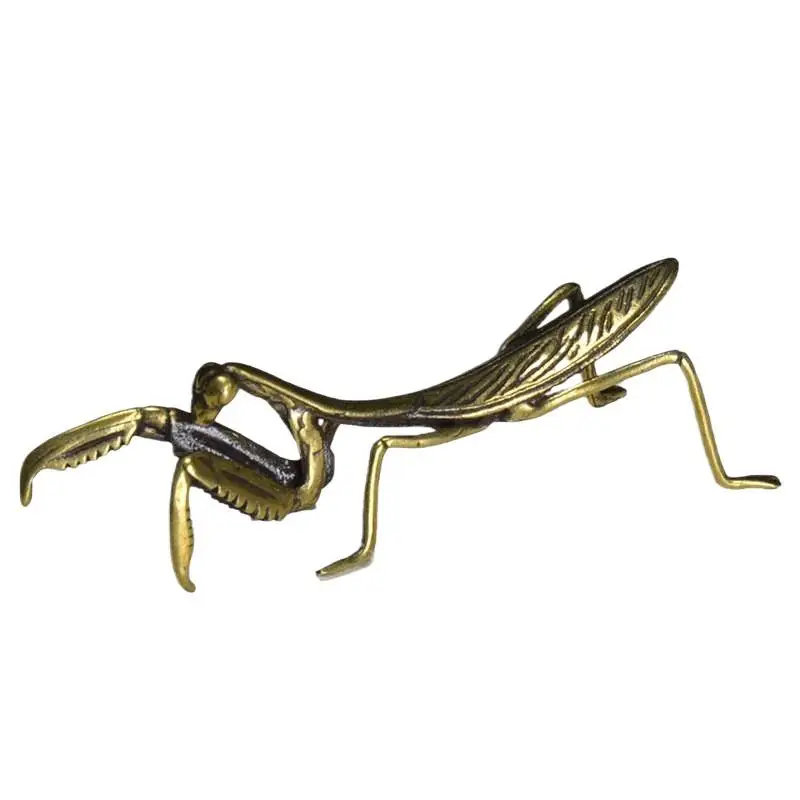 Vintage Flower Pot Decoration Decorative Craft Accessories Tea Pet Antique Copper Mantis Miniature Ornament