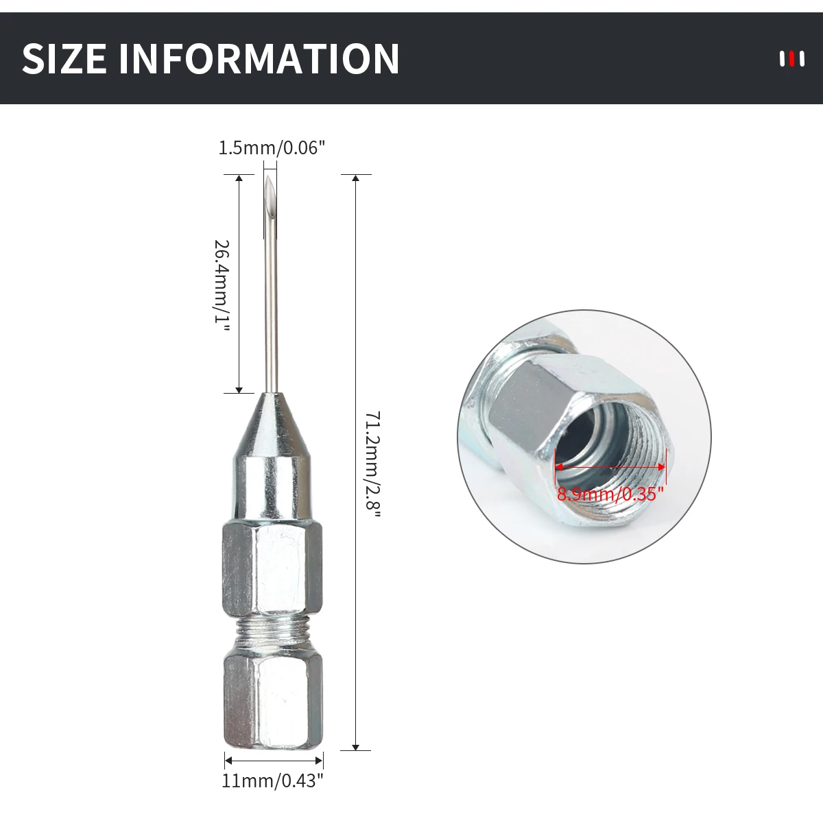 Needle Nose Grease Tool Dispenser Nozzle Adaptor Grease Gun Needle Tip Of Oil Pump Car Syringe Lubricant Tip Repair Accessories