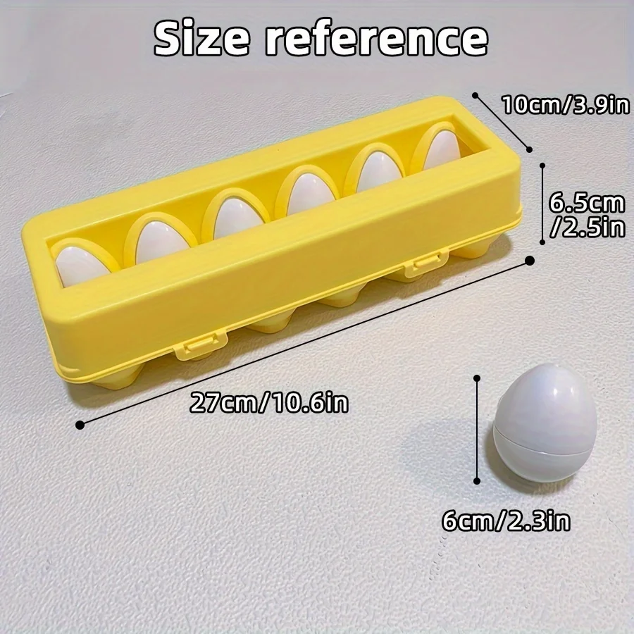 6/12 قطعة التعرف على الألوان والشكل مطابقة ألعاب على شكل بيضة ، ألعاب ألغاز تعليمية للمهارات الحركية الدقيقة للتعلم المبكر #5