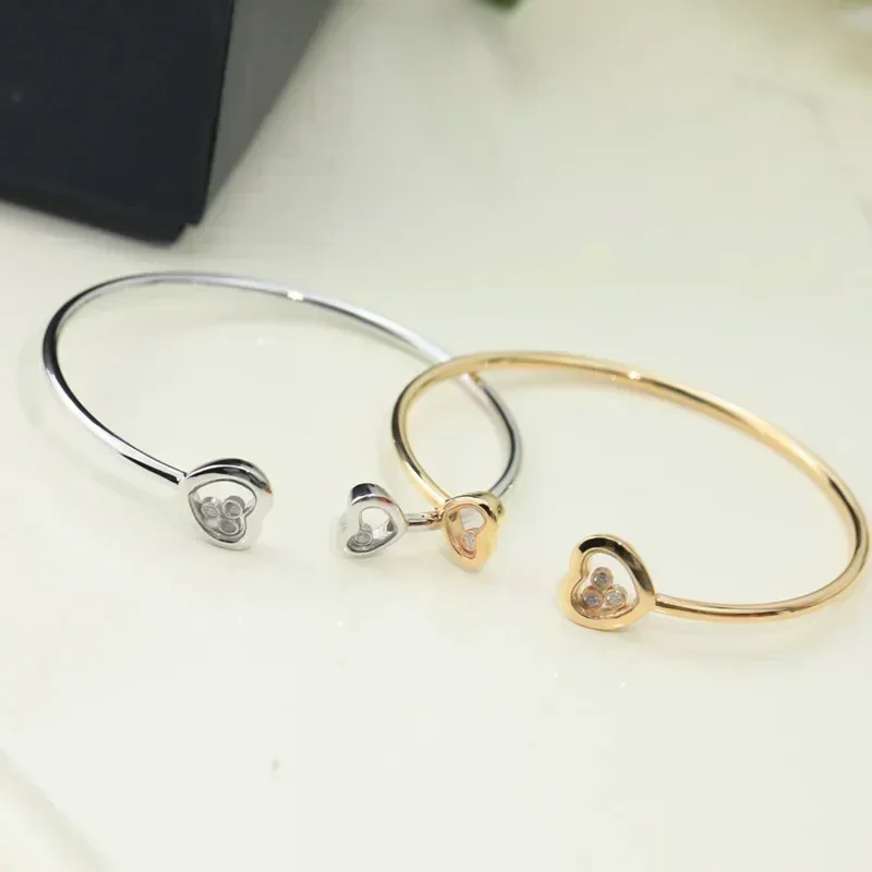 

HY 2025 Fashion brand 925 Sterling Silver heart-shaped bracelet Ladies simple ethos Luxury jewelry party Valentine's Day gift