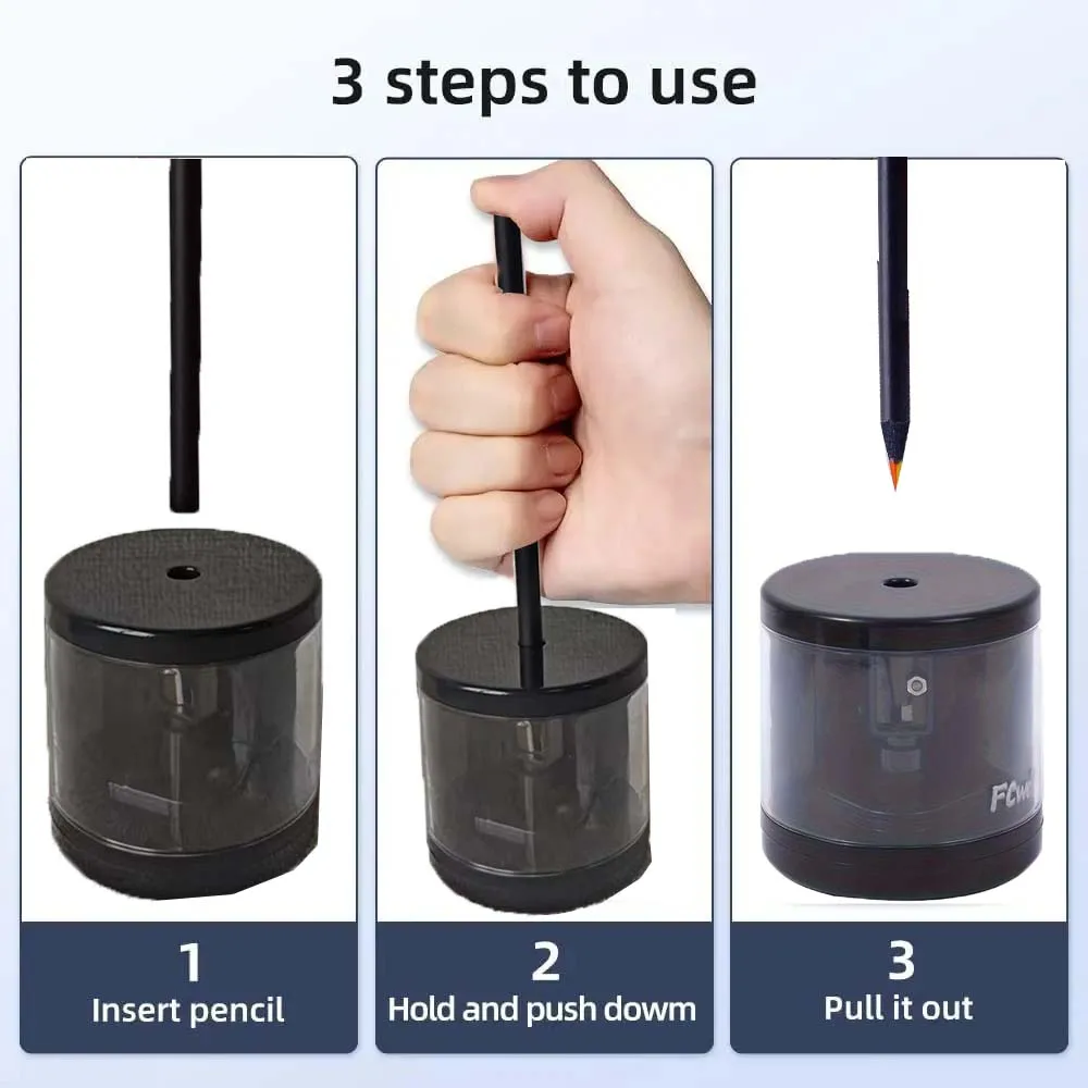 براية قلم رصاص كهربائية أسطوانية بسيطة ، إكسسوارات مكتبية صغيرة محمولة ، مناسبة للمدرسة والمكاتب ، 1 * *