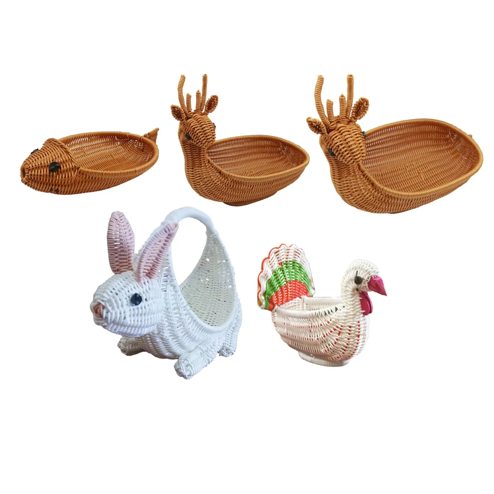 Fruit Basket Table Centerpiece Rustic Handwoven Vegetable Storage Serving Basket Vegetables Cosmetics Snacks Sundries Fruits