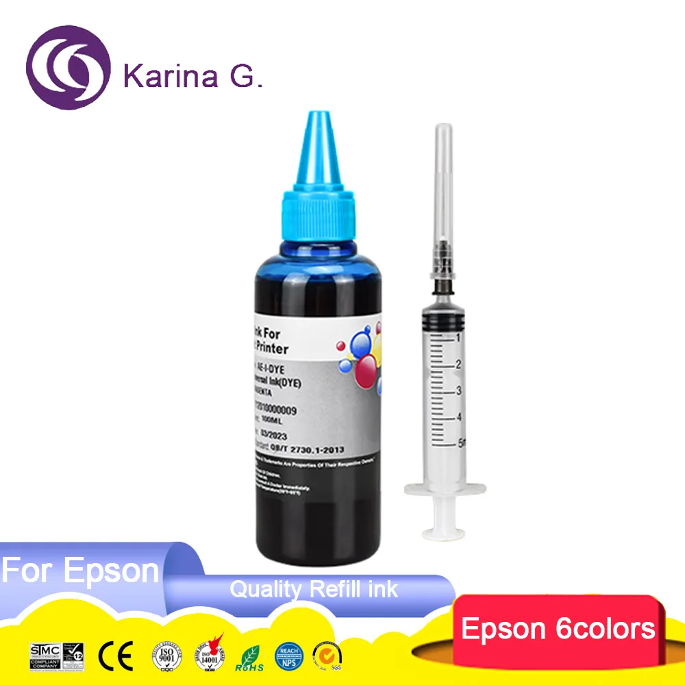 Tinta de tinte para impresora Epson, recambio de tinta de 6 colores/100ML, 312XL, 378XL, T0851, T0821, T0791, 81N, Expression Photo XP-8500/XP-8505/XP-8600/XP‑ 8605