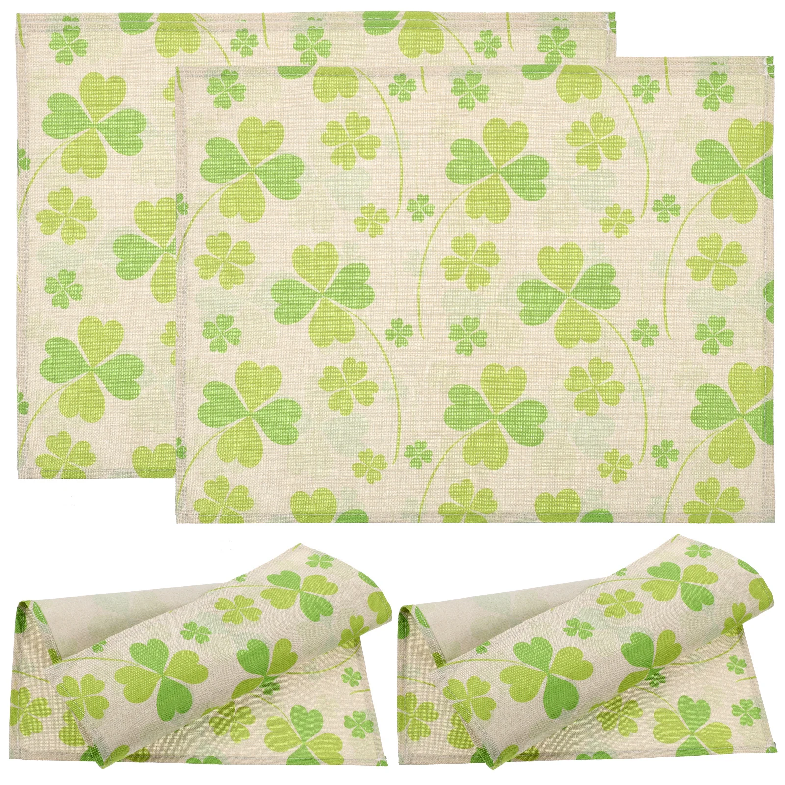 

4Pcs Shamrock Placemats St Patricks Day Table Decoration Place Mat Set Reusable Home Picnic St. Patrick's Day Placemat