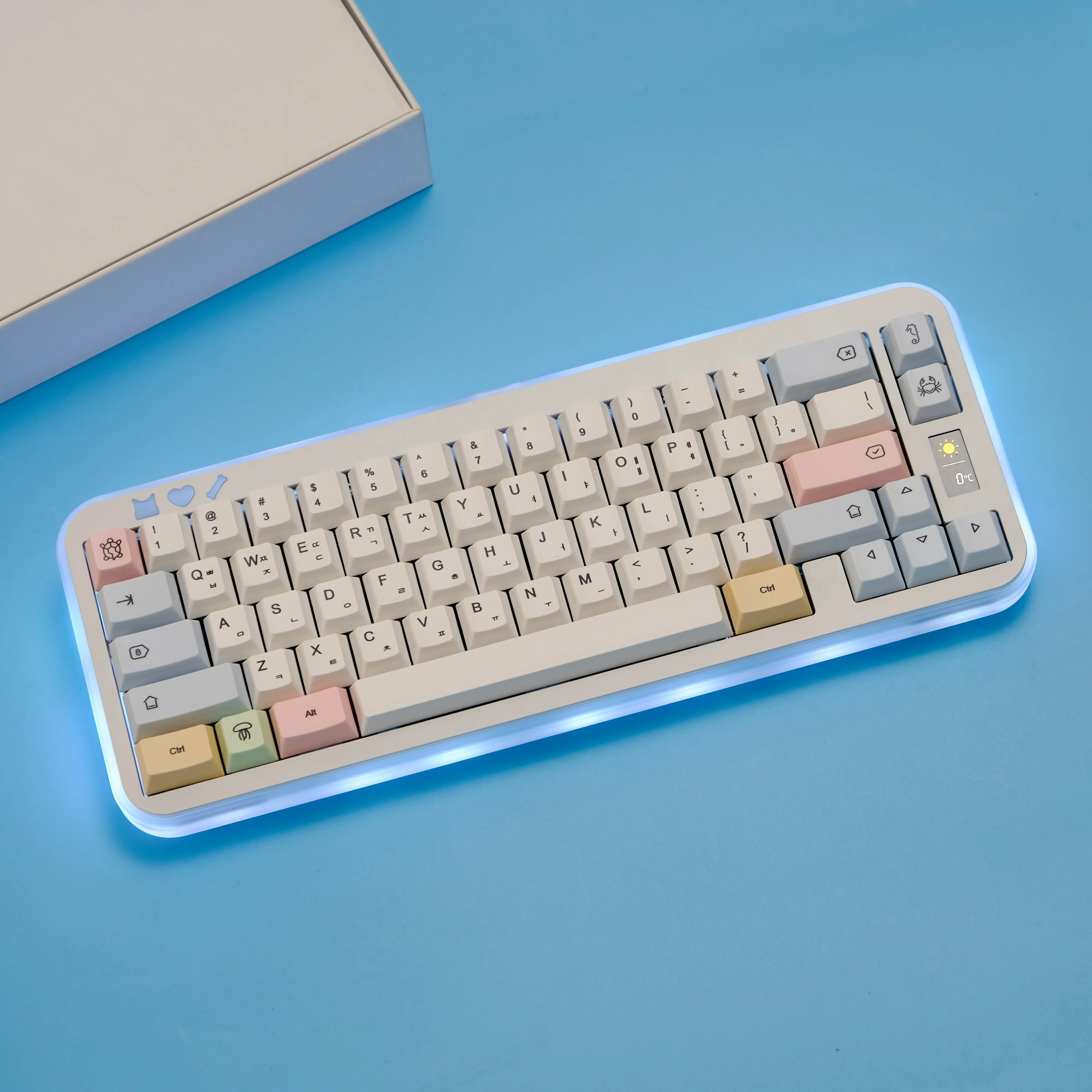 JCM Chalk Korean Keycaps 151 Keys Big Set Cherry Profile Pbt Material Split Alice 7u Space Bars For Mechanical Keyboard A75 68