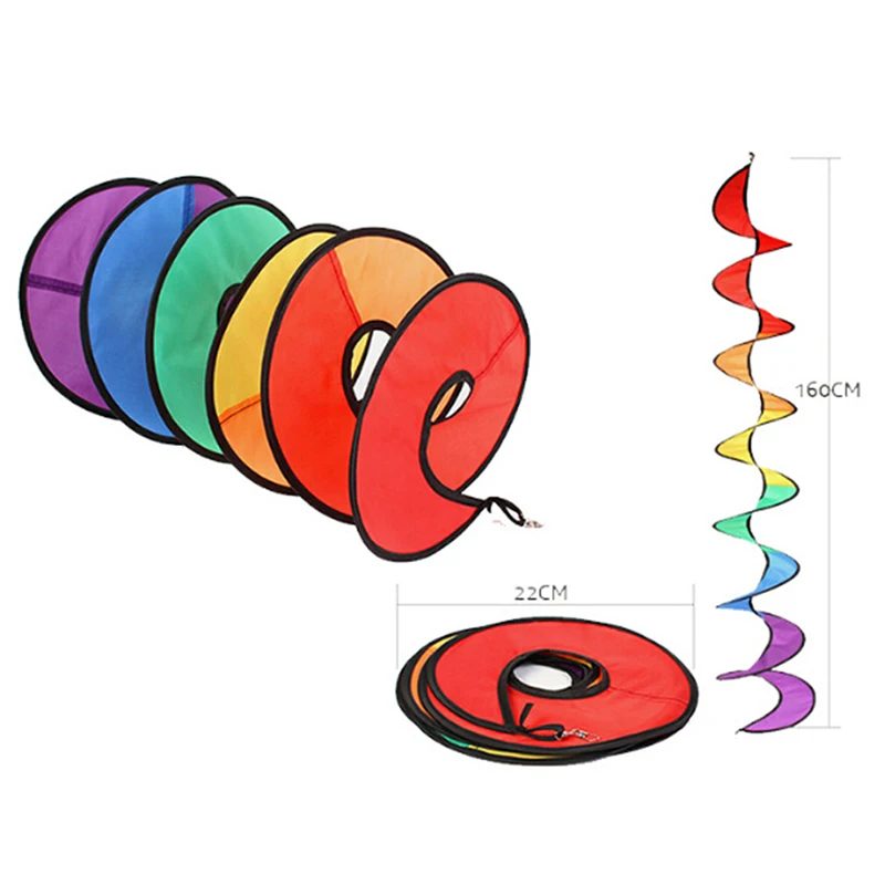 Colorful Camping Tent Foldable Spiral Windmill Wind Spinner Home Decor Toys