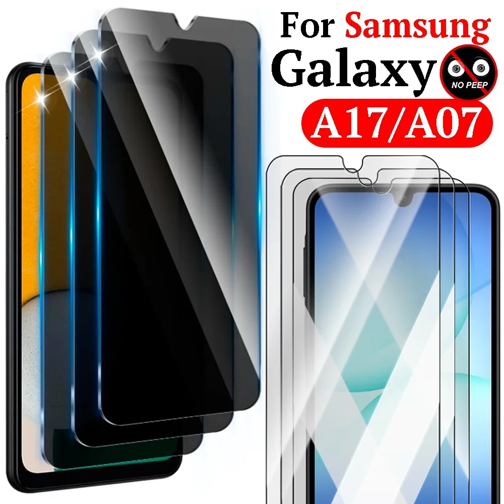 1-3Pcs Tempered Glass Privacy Screen Protector for Samsung Galaxy A17 A07 HD Clear Anti-scratch Protective Film for Galaxy A07