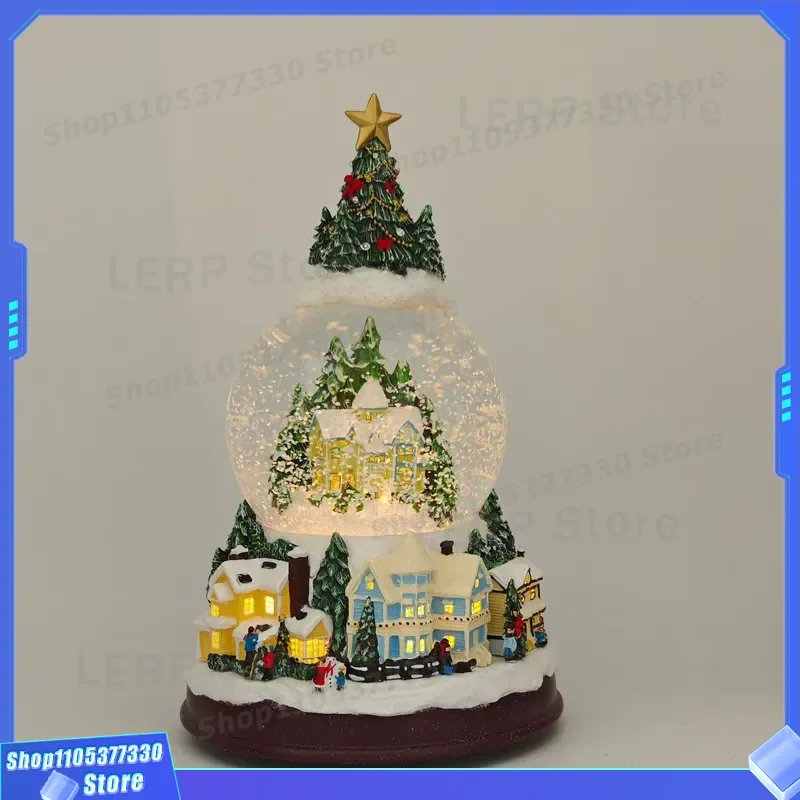 Electric Crystal Ball Music Box With Falling Snow And Glowing Light Christmas Gift For Girlfriend Kids Birthday Festival