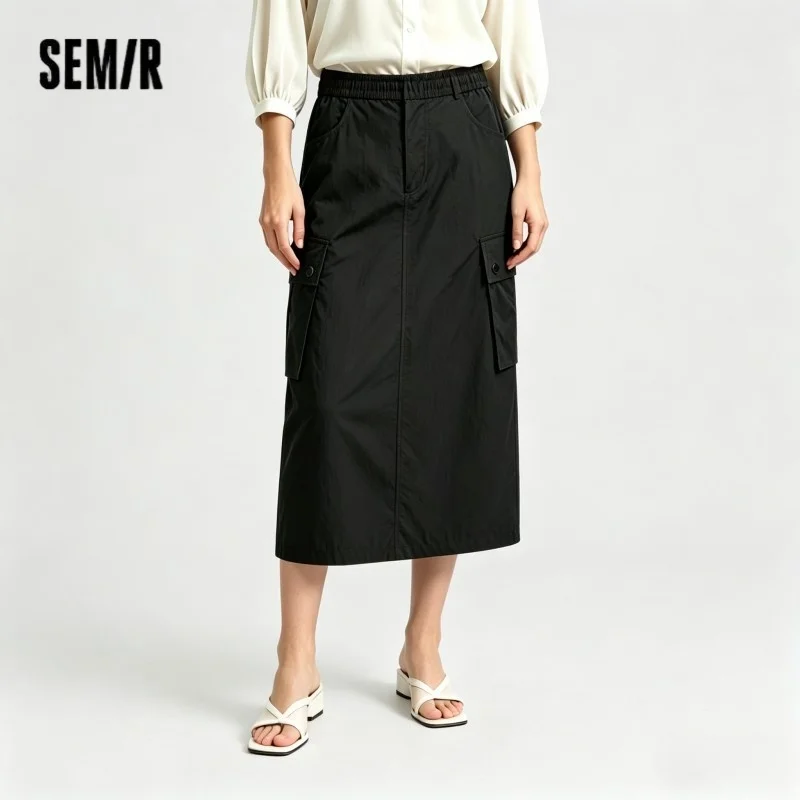 Semir Women Skirt Textured UV Protection Cool Feeling Slit Workwear High Street Outdoor Maxi 2026 Summer Fashion Top