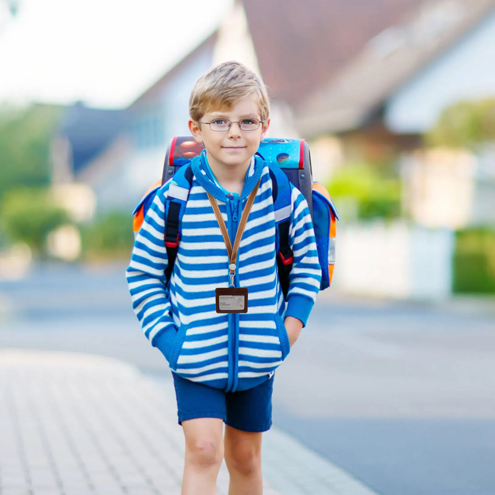 

Id Badge Holder Hanging Buckle Zinc Alloy Anti-Rust Two- Storage Badge Sleeve For Office Security Work