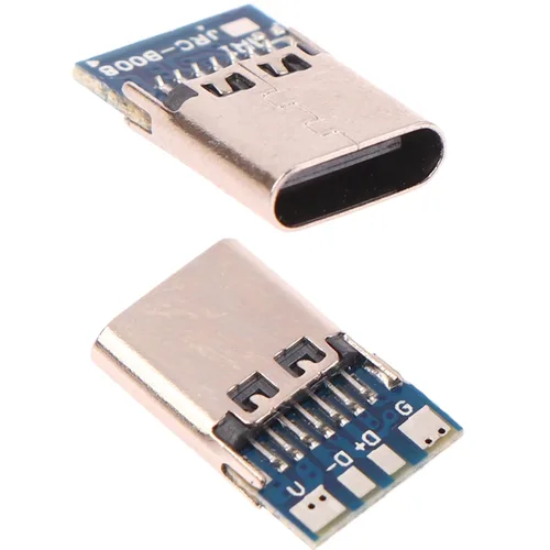 Imagen 1 del producto 5/10 Uds USB3.1 tipo C conector macho/hembra Jack cola USB macho enchufe terminales eléctricos soldadura DIY Cable de datos soporte placa PCB