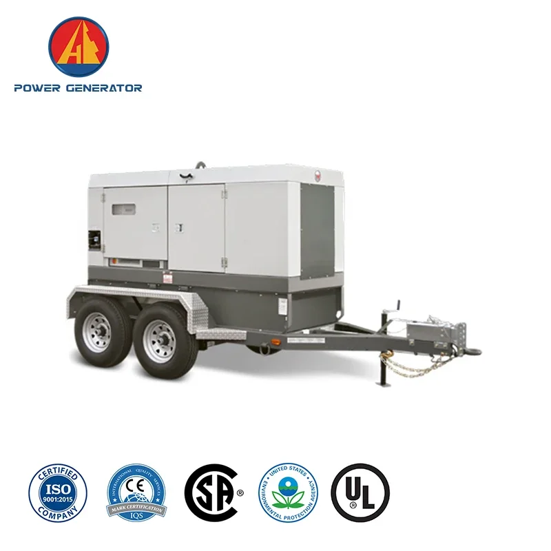 [Event Ready] Rimorchio Mobile Heavy Dty Generatore di energia diesel da 20 kW Sistema di protezione doppio Serbatoio carburante di grandi dimensioni