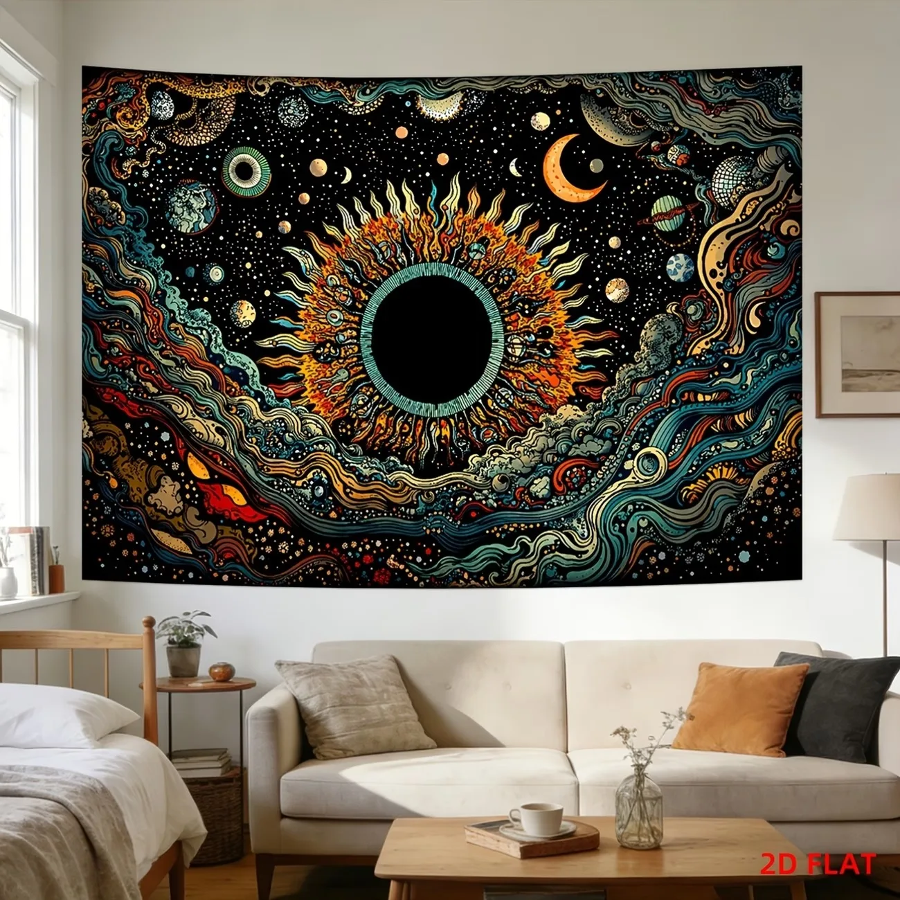 VIKAMA Dark Aesthetic Tapestry Witchcraft Wall Hanging Mystical Decor for Living Room Bedroom Gothic Room Decor Wall Art