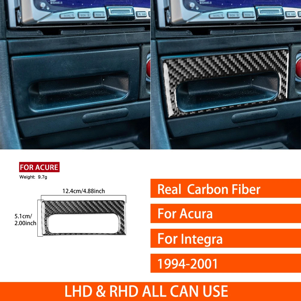 For Acura Integra 1994-2001 Real Carbon Fiber Stickers Central Control Ashtray Panel Frame Car Accessories Interior decorative