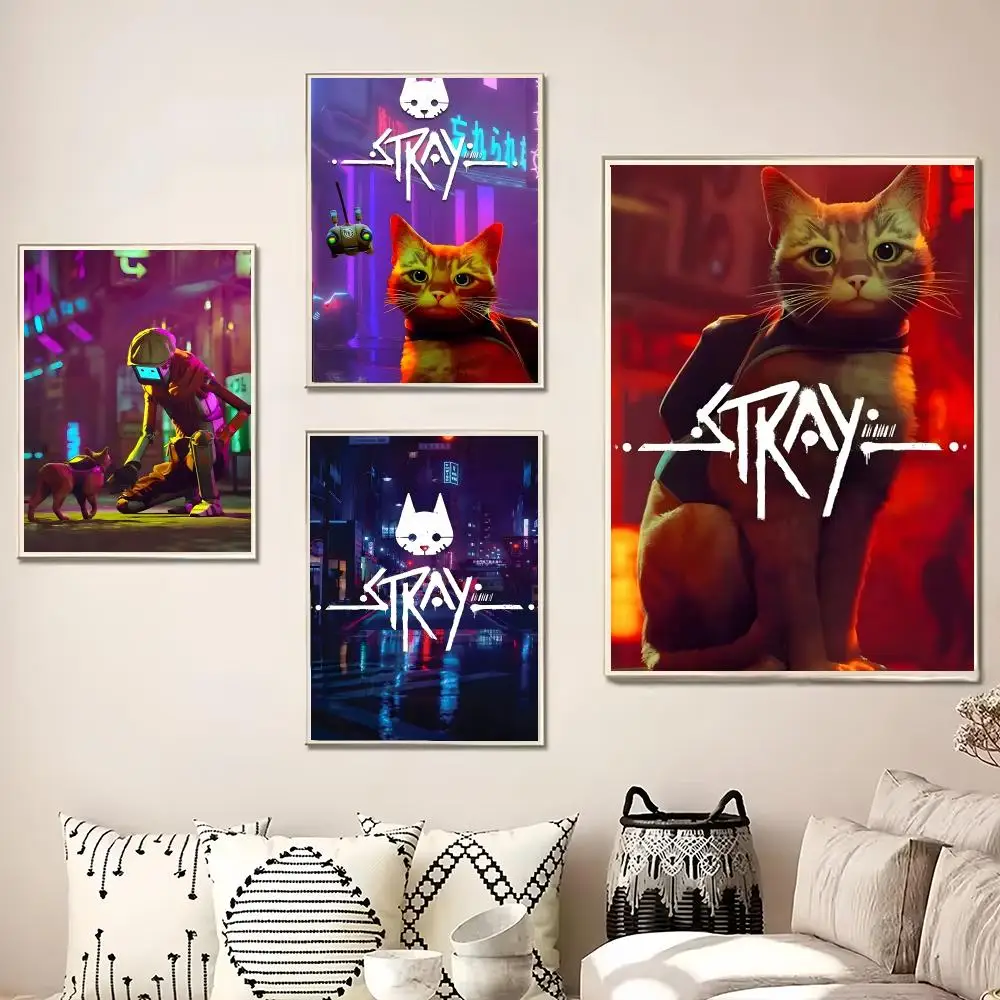 Game Atmospheric S-Stray Painting Calligraphy Canvas Poster Wall Art for Living Room Bedroom Cafe Decor Gift