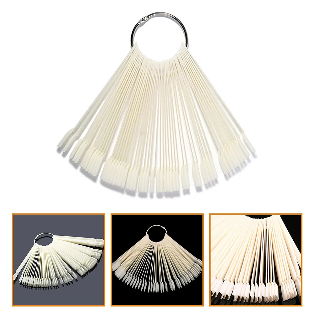 

50Pcs Nail Art Display Tools Durable Smooth Tips for Polish Practice Manicure Accessories Easy to Organize Use