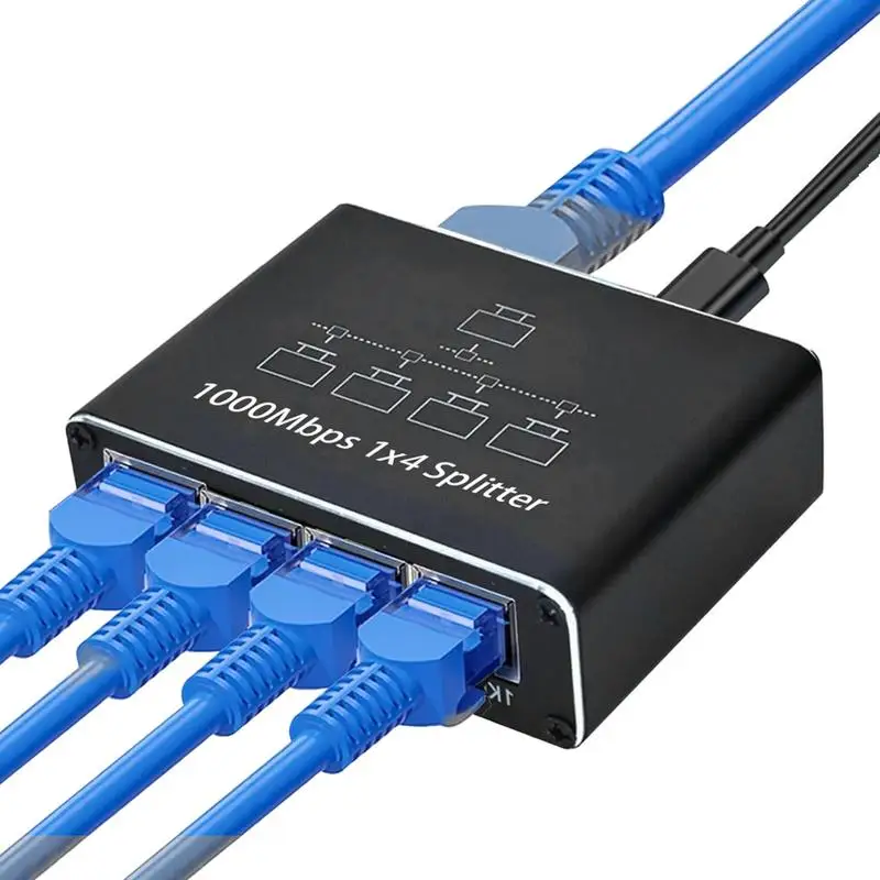 

Сетевой разветвитель Ethernet для ПК, ноутбука, сетевой разветвитель RJ45 Spl ​ itter 1 в 4 выхода 1000M Gigabite Ethernet-сплиттер