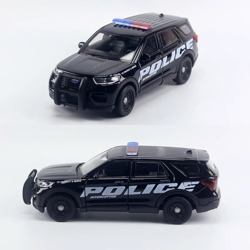 WELLY 1:36 2023 Ford Explorer Police Car Simulation Alloy Car Model Can Open Door And Return Power Toy Car Collection Gift