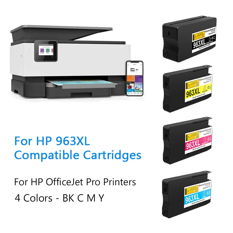 Per HP 963X 963XL Cartuccia d'inchiostro compatibile per HP OfficeJet Pro 9010 9012 9013 9014 9015 9016 9022 9023 9025 Serbatoio d'inchiostro della stampante