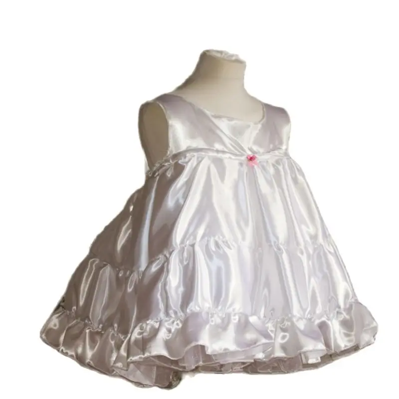 New Perfect Pure White Satin Sleeveless Princess Skirt Layered Fluffy Dress Can Be Customized in Multiple Colors