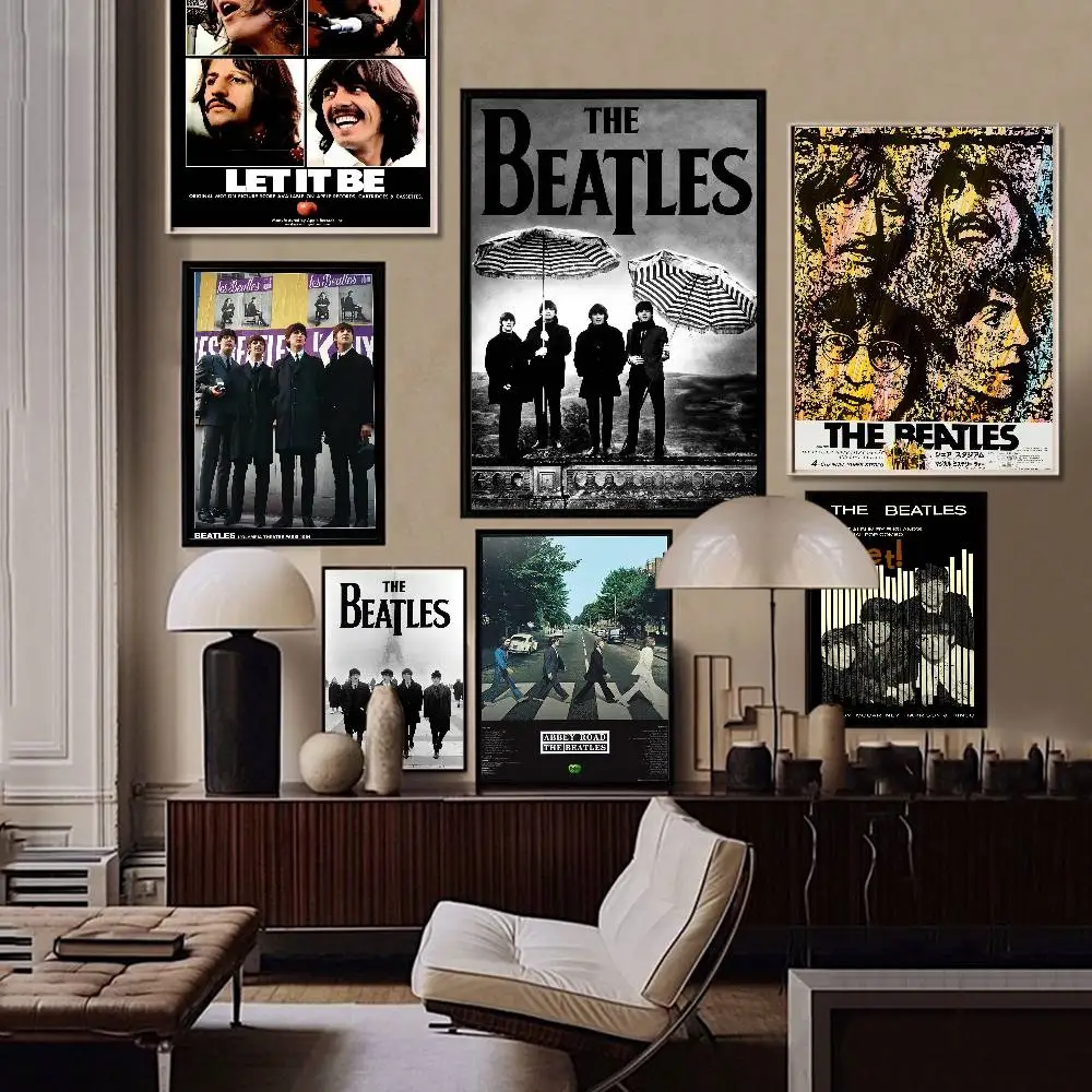 The B-Beatles Rock Band Classic Vintage Posters Waterproof Paper Sticker Coffee House Bar Home Decor