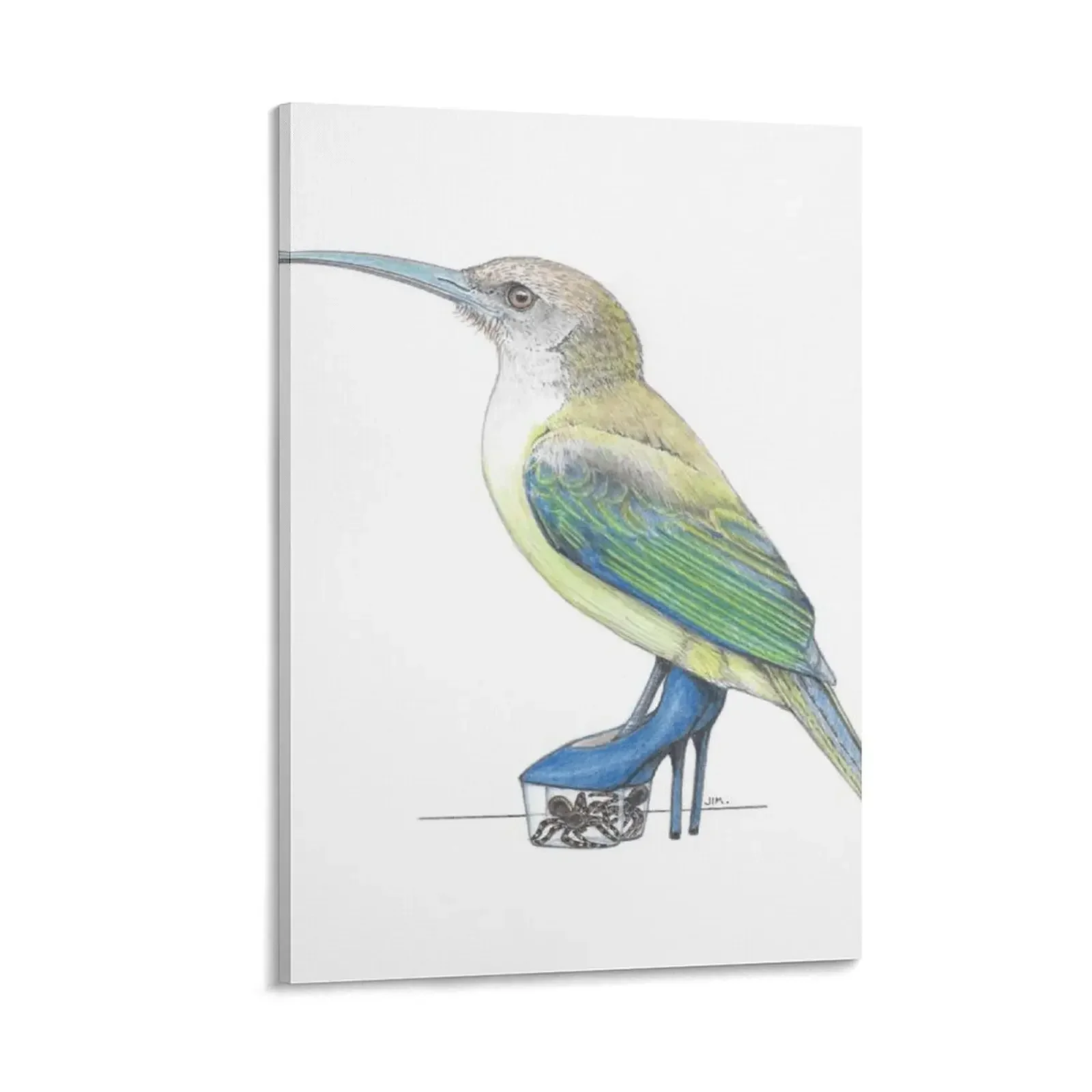 

Little Spiderhunter in Terrarium High Heels Canvas Painting poster Wall paintings Decoration for bedroom