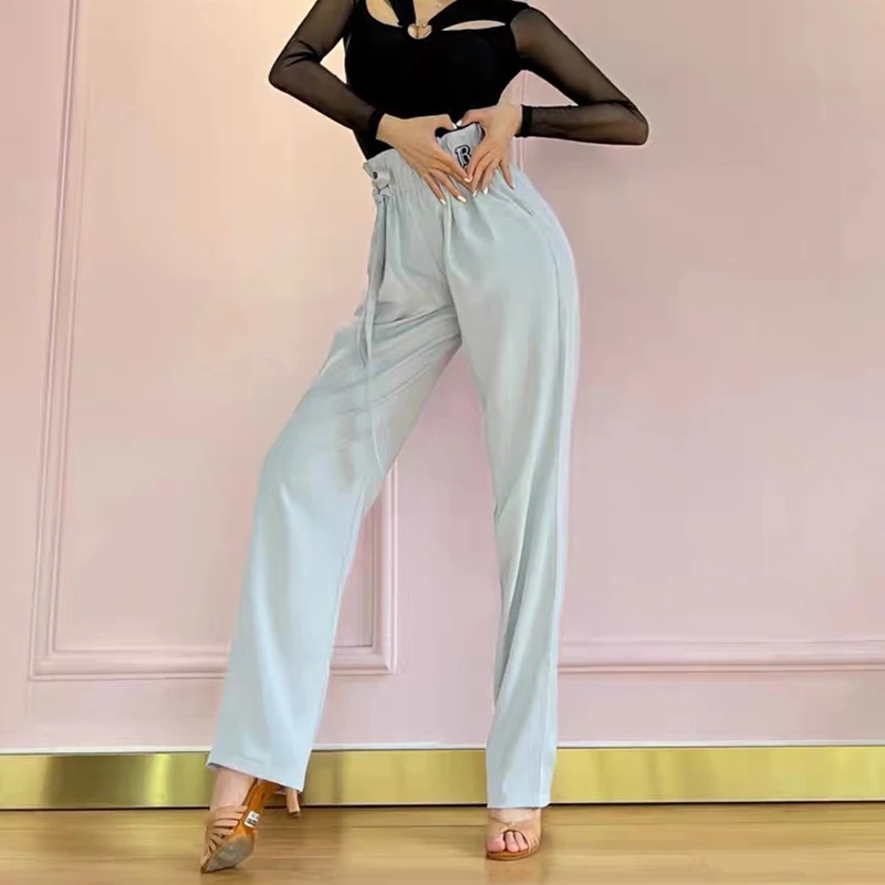 Pantalones de baile latino para mujer, pantalones profesionales de práctica de Samba para adultos, Rumba Tango Cha Salsa, ropa de entrenamiento de baile VBH1517