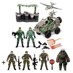 DIY Special Army Forces Toys With Amphibious Vehicle Aircraft Military Weapon Parts Camouflage Soldiers Play For Kids Boy Gifts