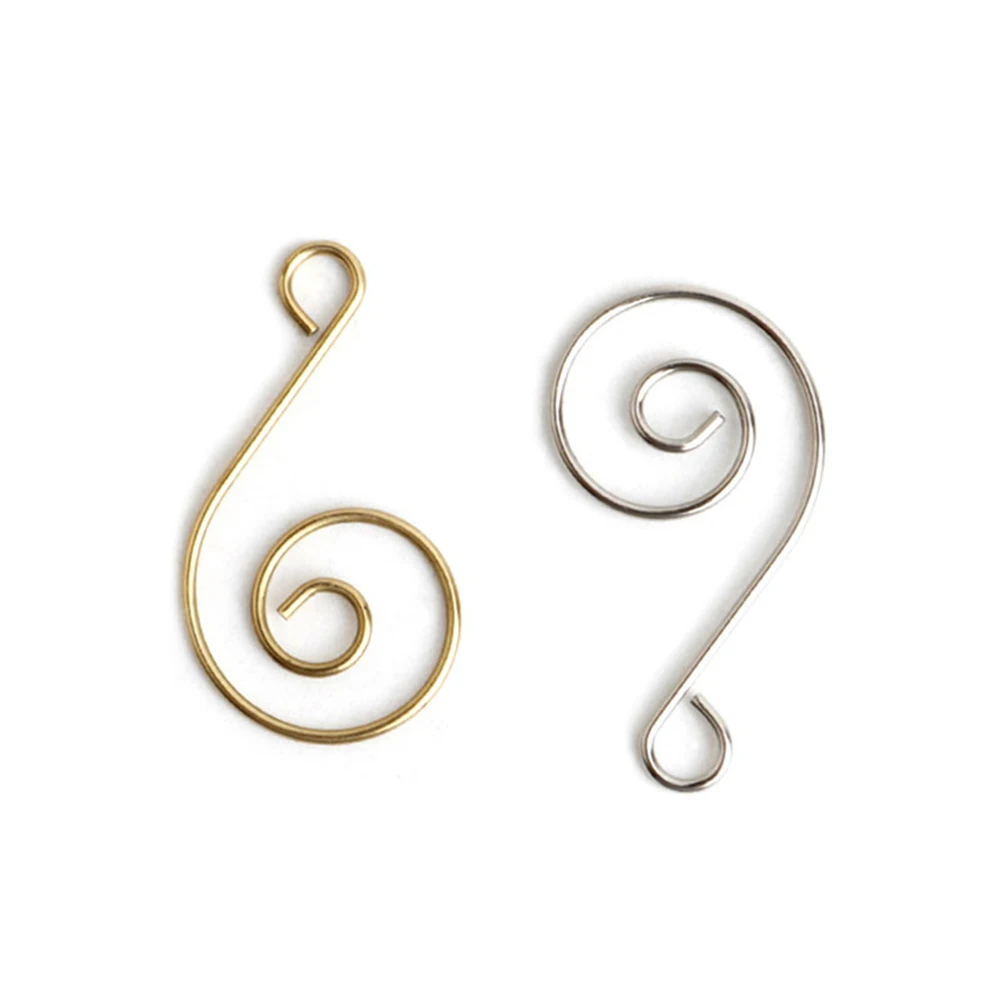 

50Pcs Metal S Shaped Hooks Golden Christmas Tree Hangers and Safe for Kids Wreath Hangers Ornament Hooks
