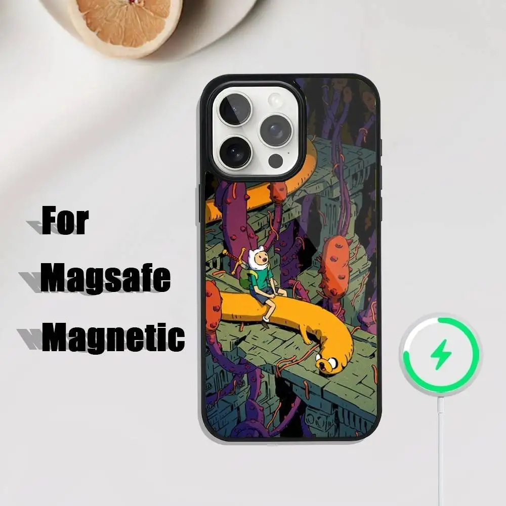 Custodia per telefono A-AdventureS-Cartoon-T-Time iPhone 17,16,15,14,13,12,11,Pro,Max,Plus,Mini,SE4,E Ricarica wireless magnetica Magsafe