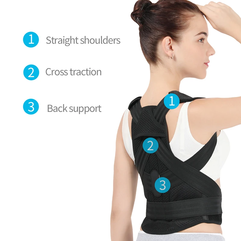 Adjustable Fully Back Shoulder Posture Corrector Belt Clavicle Spine Support Reshape Your Body Home Office Shoulder Neck Brace