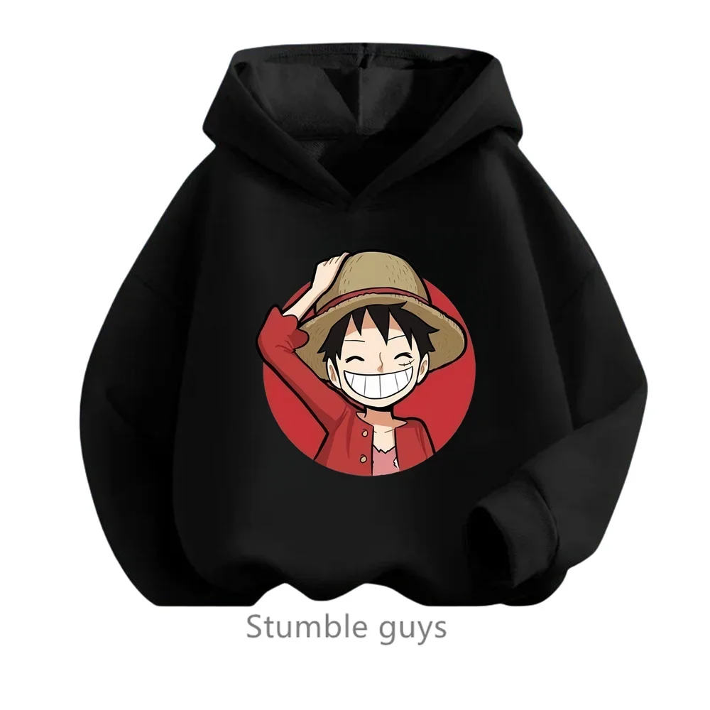 One Pieces Hoodie Anime Kids Clothes Boys Spring Autumn Girls Clothing Cartoon Luffy Zoro Sweatshirt Suit Teen Hooded Sonic Tops