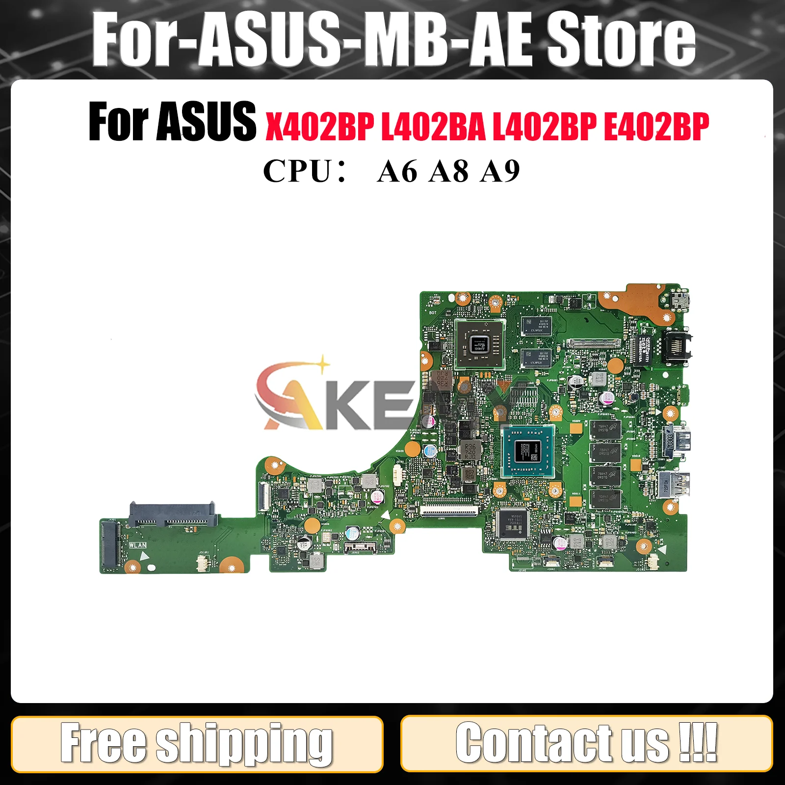 

E402BP Материнская плата для ноутбука ASUS EeeBook E402BP L402BP E402B L402BA X402BA X402BP Материнская плата с процессором A6 A8 A9 ОК быстрая доставка